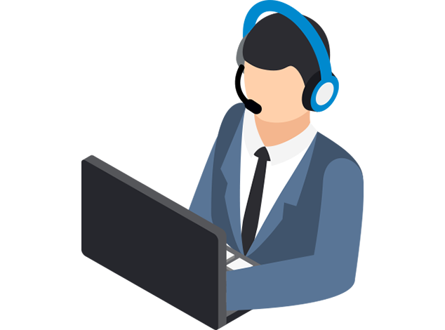 テレアポサービスのアイコン - ヘッドセットをつけた人