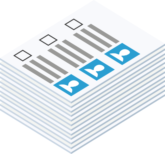 配信先リストのアイコン - 書類の束